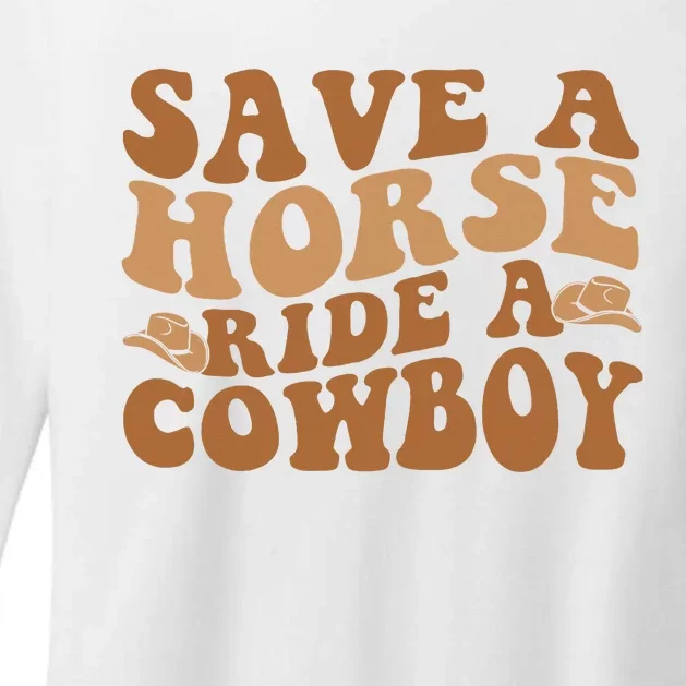 Groovy Save A Horse Ride A Cowboy Womens CVC Long Sleeve Shirt