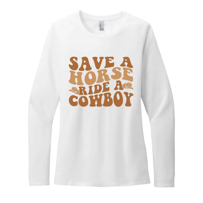 Groovy Save A Horse Ride A Cowboy Womens CVC Long Sleeve Shirt