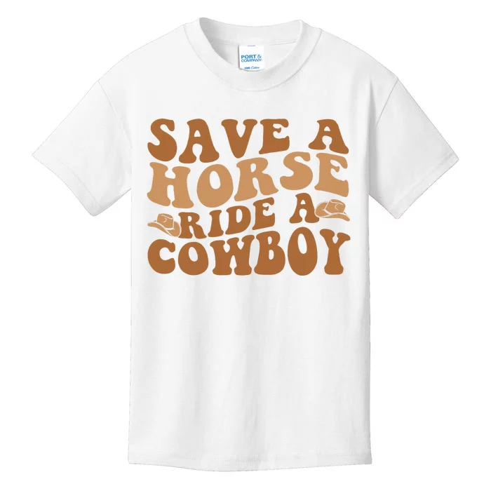 Groovy Save A Horse Ride A Cowboy Kids T-Shirt