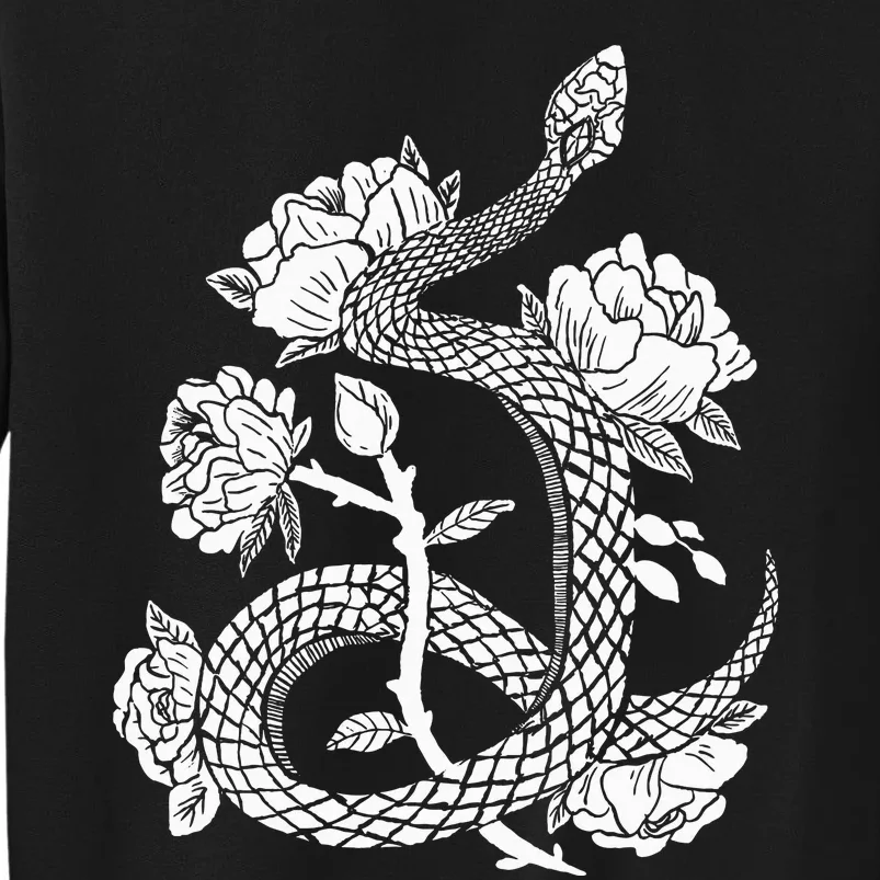 Gothic Snake and Flower Punk Design Sweatshirt