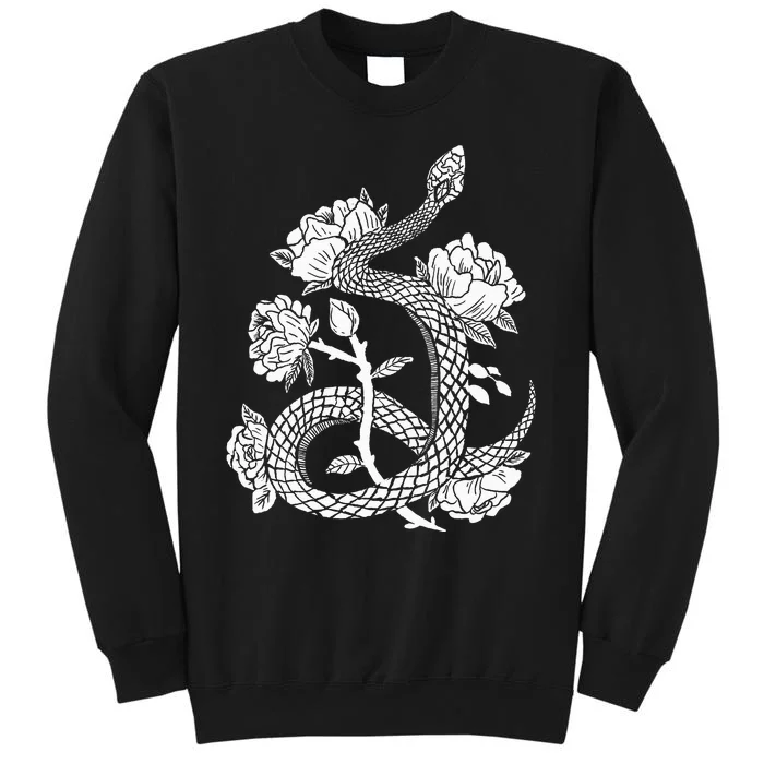 Gothic Snake and Flower Punk Design Sweatshirt