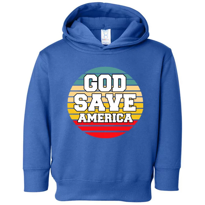 God Save America Retro Vintage Style Meaningful Gift Toddler Hoodie