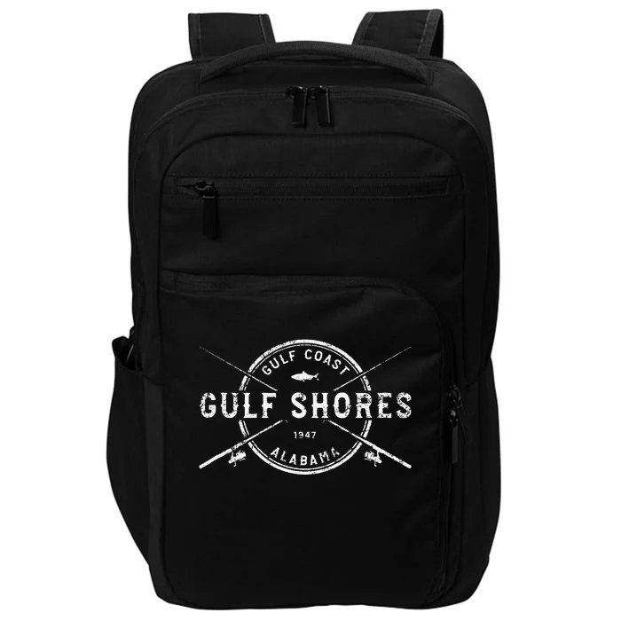 Gulf Shores Al Vintage Crossed Fishing Rods Impact Tech Backpack