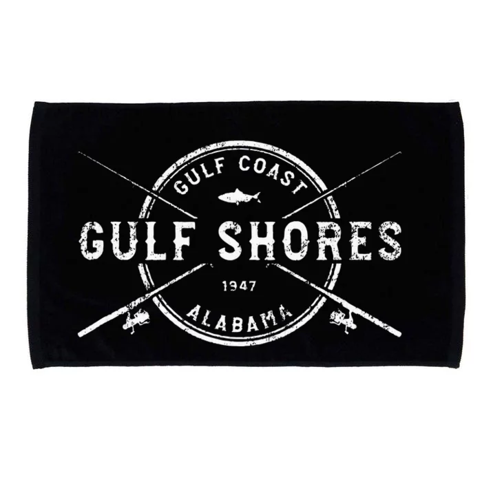 Gulf Shores Al Vintage Crossed Fishing Rods Microfiber Hand Towel