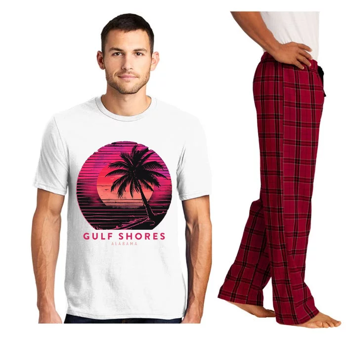 Gulf Shores Alabama Vintage Summer Vacation Retro Palm Trees Pajama Set