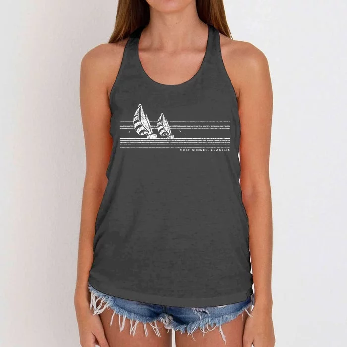 Gulf Shores Al Vintage Sailing 70s Women's Knotted Racerback Tank