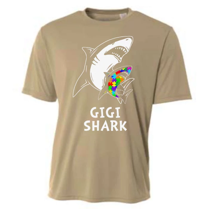 Gigi Shark Autism Awareness Cooling Performance Crew T-Shirt