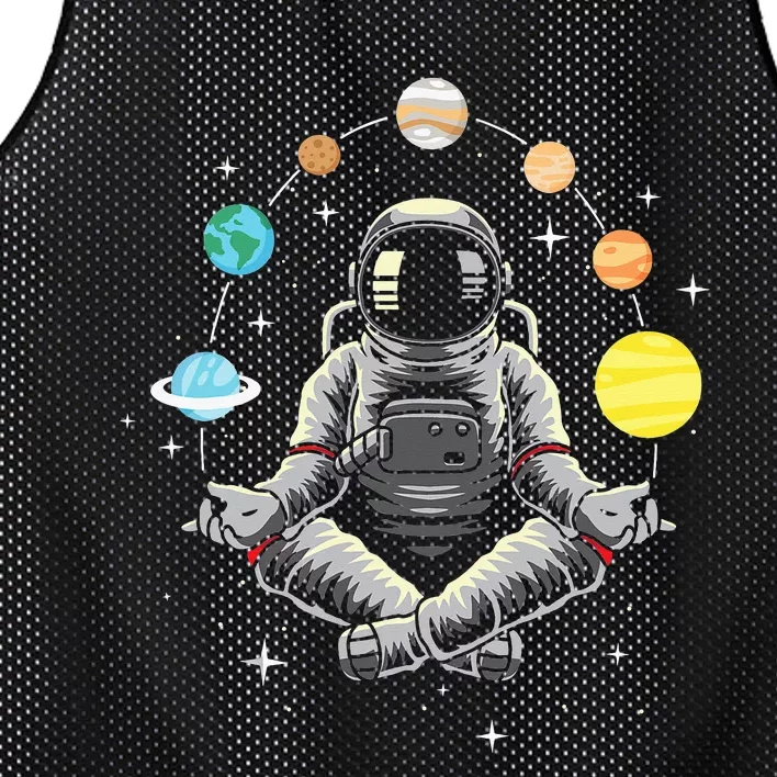 Galaxy Spaceman Astronomer Cosmos Meditating Astronaut Mesh Reversible Basketball Jersey Tank