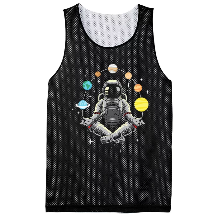 Galaxy Spaceman Astronomer Cosmos Meditating Astronaut Mesh Reversible Basketball Jersey Tank