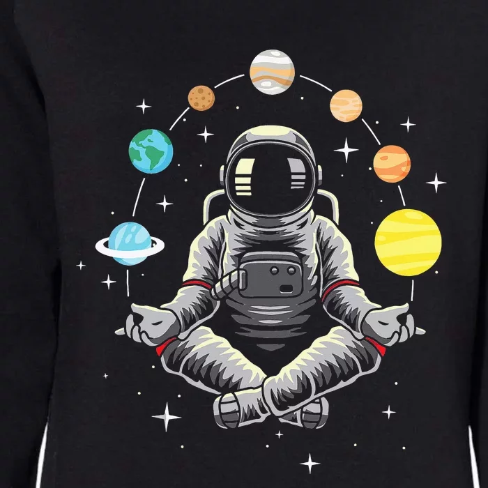 Galaxy Spaceman Astronomer Cosmos Meditating Astronaut Womens California Wash Sweatshirt