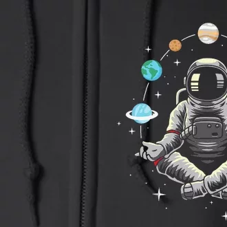 Galaxy Spaceman Astronomer Cosmos Meditating Astronaut Full Zip Hoodie