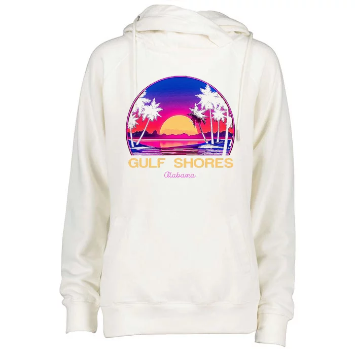 Gulf Shores Alabama Womens Funnel Neck Pullover Hood