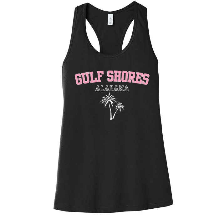 Gulf Shores Alabama Souvenir Palm Trees Holiday Design Women's Racerback Tank