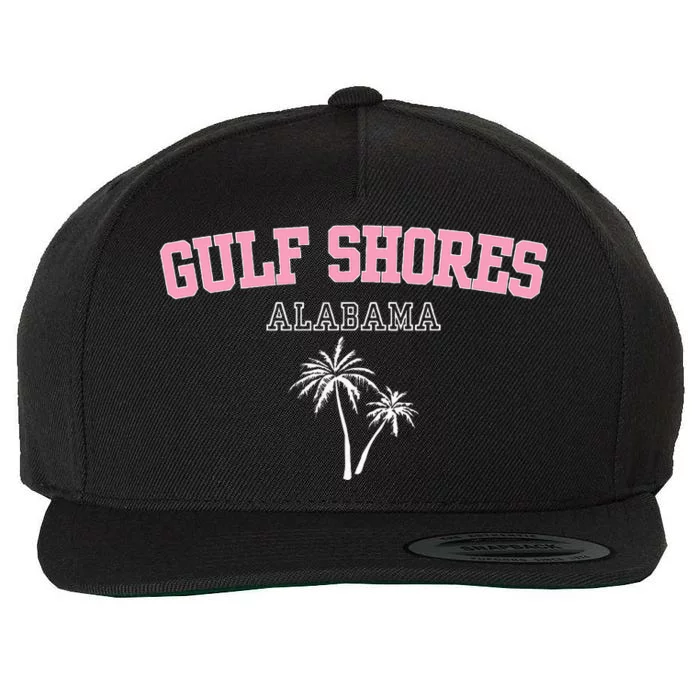 Gulf Shores Alabama Souvenir Palm Trees Holiday Design Wool Snapback Cap