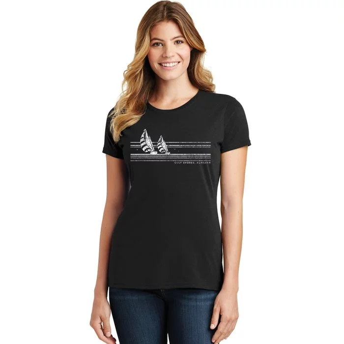 Gulf Shores Al Vintage Sailing 70s Nautical Sailboat Women's T-Shirt