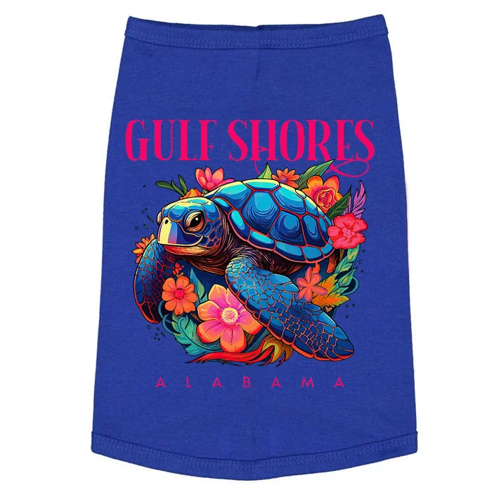 Gulf Shores Alabama Floral Beach Turtle Souvenir Doggie Tank