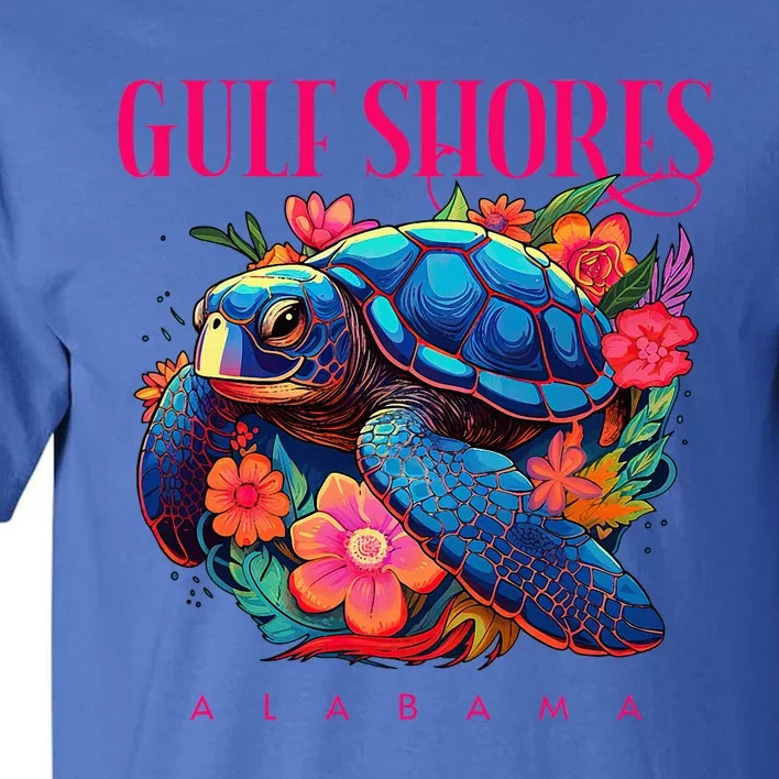 Gulf Shores Alabama Floral Beach Turtle Souvenir Tall T-Shirt