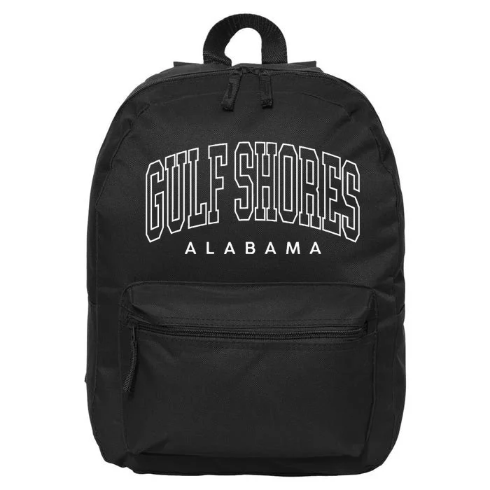 Gulf Shores Alabama Preppy Retro Throwback 16 in Basic Backpack