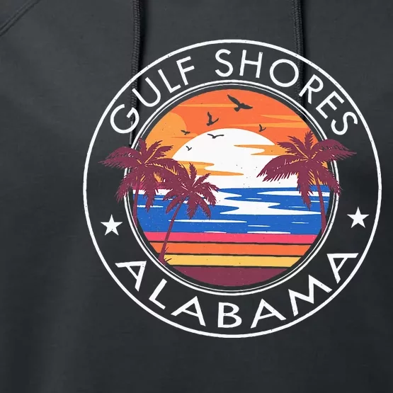 Gulf Shores Alabama Retro Beach Summer Vacation Trip Family Performance Fleece Hoodie