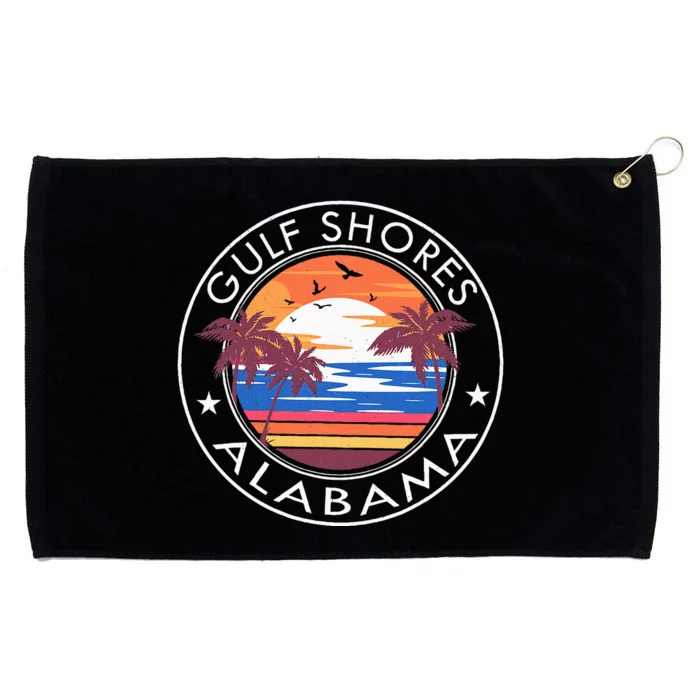 Gulf Shores Alabama Retro Beach Summer Vacation Trip Family Grommeted Golf Towel