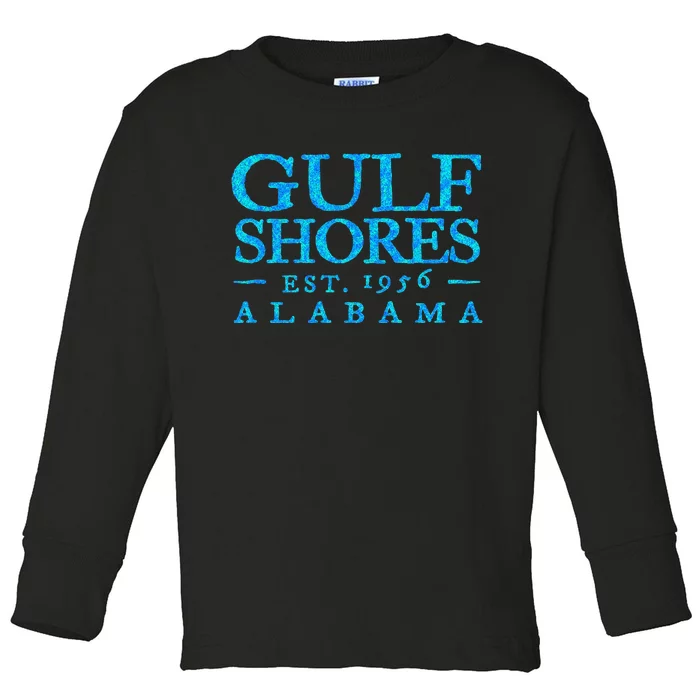 Gulf Shores Alabama Retro Colorful Text S Souvenir Toddler Long Sleeve Shirt