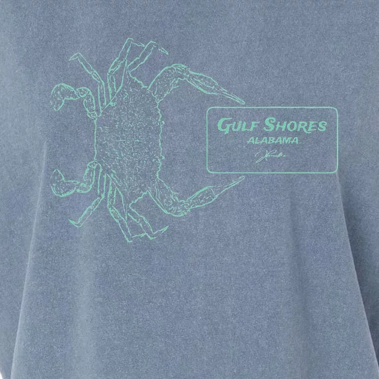 Gulf Shores Al Blue Crab With Card Garment-Dyed Women's Muscle Tee