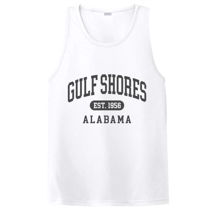 Gulf Shores Alabama Retro Throwback Letter Vacation Souvenir Performance Tank