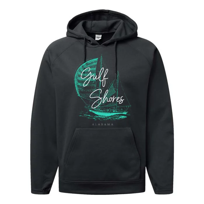 Gulf Shores Alabama Sailboat Performance Fleece Hoodie