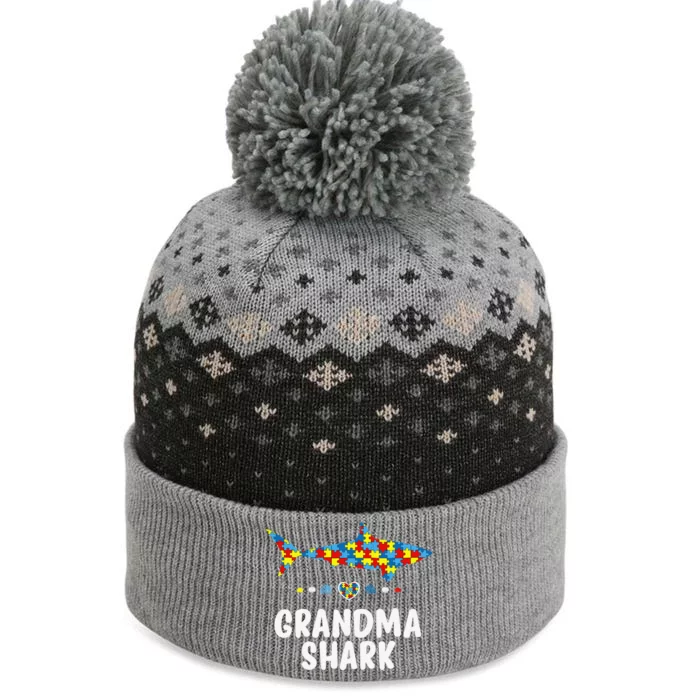 Grandma Shark Autism Awareness Autism Mom, Nana Tee The Baniff Cuffed Pom Beanie