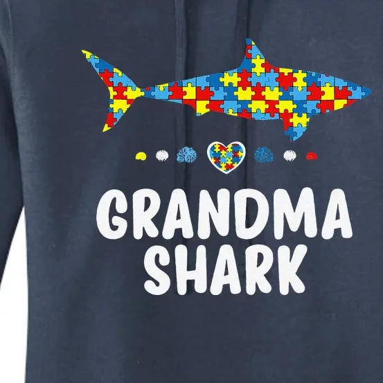 Grandma Shark Autism Awareness Autism Mom, Nana Tee Women's Pullover Hoodie