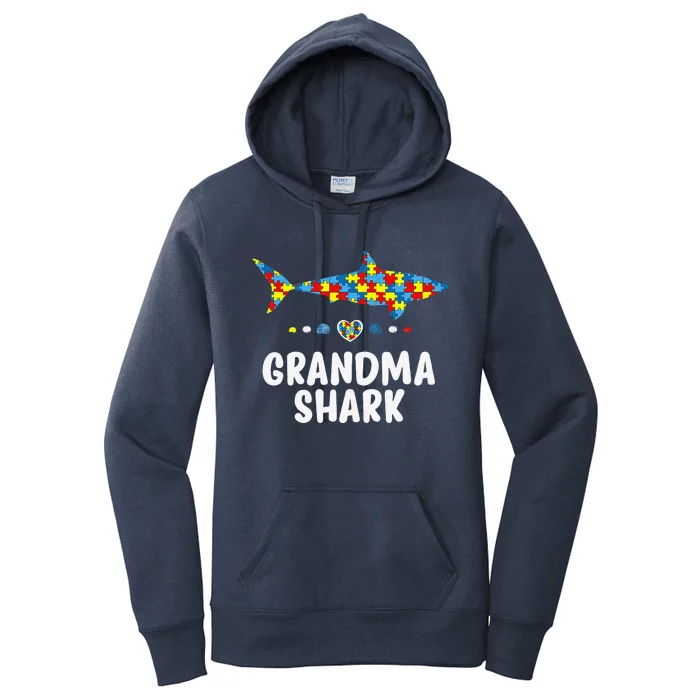 Grandma Shark Autism Awareness Autism Mom, Nana Tee Women's Pullover Hoodie