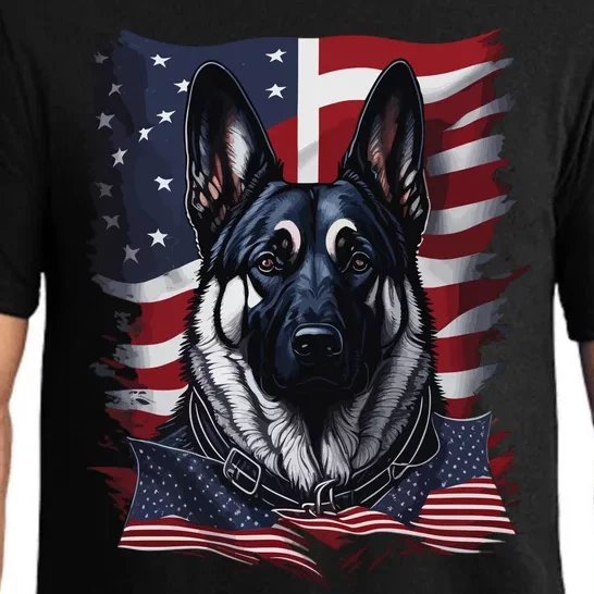 German Shepherd American Flag Usa Patriotic Dog Gift Pajama Set