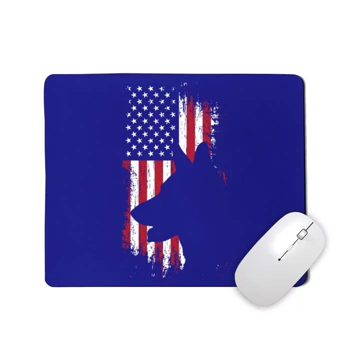 German Shepherd American Flag Gift Usa Patriotic Dog Gift Cute Gift Mousepad