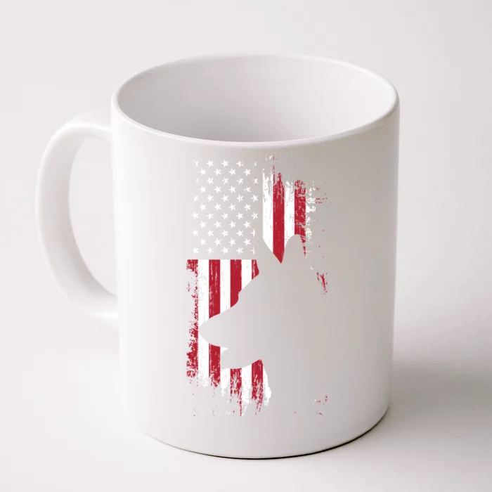 German Shepherd American Flag Gift Usa Patriotic Dog Gift Cute Gift Front & Back Coffee Mug