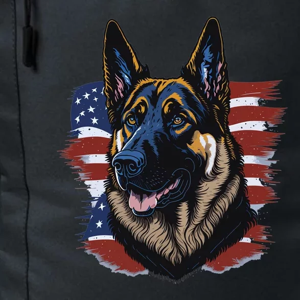 German Shepherd American Flag Dog Daily Commute Backpack