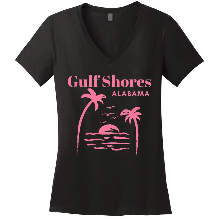 Gulf Shores Alabama Vacation Women's V-Neck T-Shirt