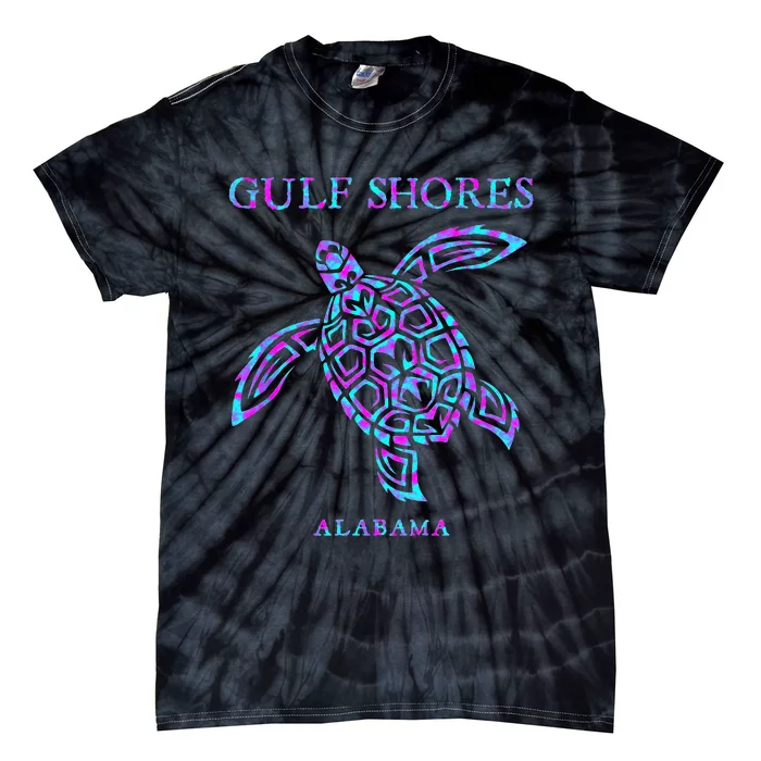 Gulf Shores Alabama Retro Sea Turtle Girls Tie-Dye T-Shirt