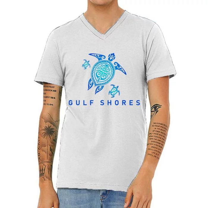 Gulf Shores Alabama Vintage Style Beach V-Neck T-Shirt