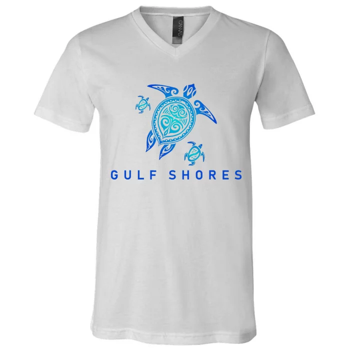 Gulf Shores Alabama Vintage Style Beach V-Neck T-Shirt