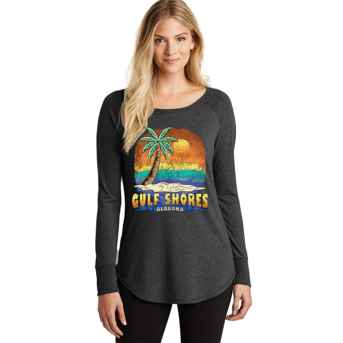 Gulf Shores Alabama Vintage Distressed Souvenir Women's Perfect Tri Tunic Long Sleeve Shirt