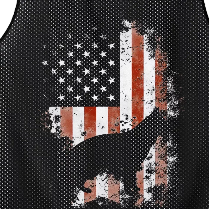 German Shepherd American Flag USA Patriotic Dog Gift Mesh Reversible Basketball Jersey Tank