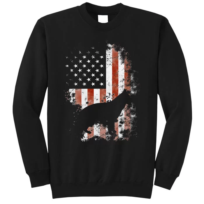 German Shepherd American Flag USA Patriotic Dog Gift Tall Sweatshirt