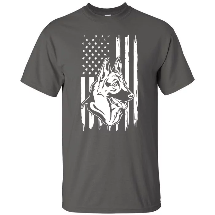 German Shepherd American Flag Pets Animals K9s Service Dogs Tall T-Shirt