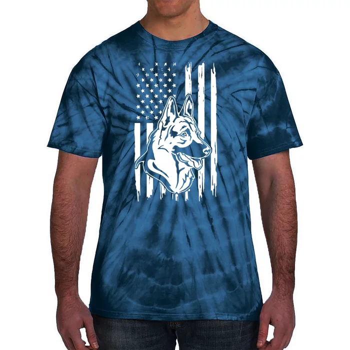 German Shepherd American Flag Pets Animals K9s Service Dogs Tie-Dye T-Shirt