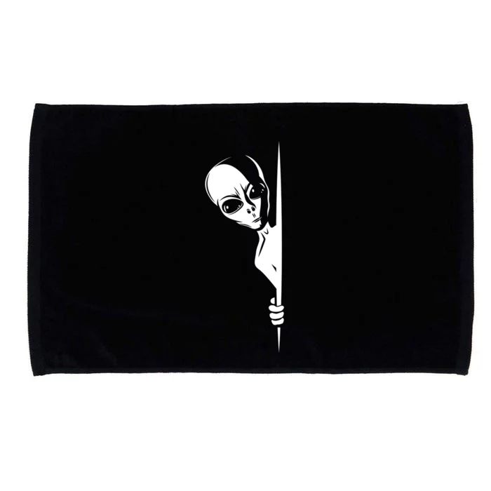 Graphic Staring Alien Ufo Science Fiction Funny Scary Gift Microfiber Hand Towel