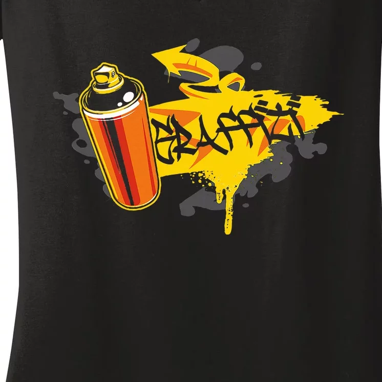 Graffiti Street Art Graffiti Spray Graffiti Artist Women's V-Neck T-Shirt