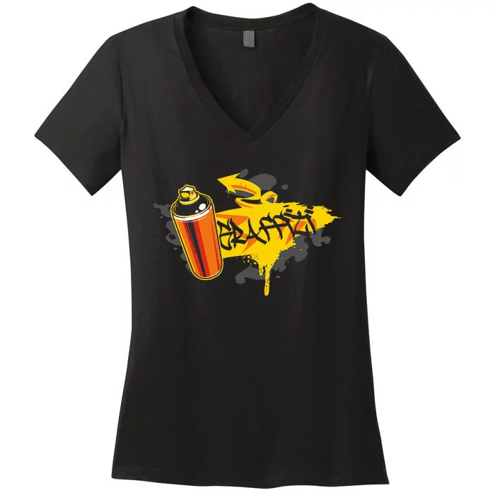 Graffiti Street Art Graffiti Spray Graffiti Artist Women's V-Neck T-Shirt