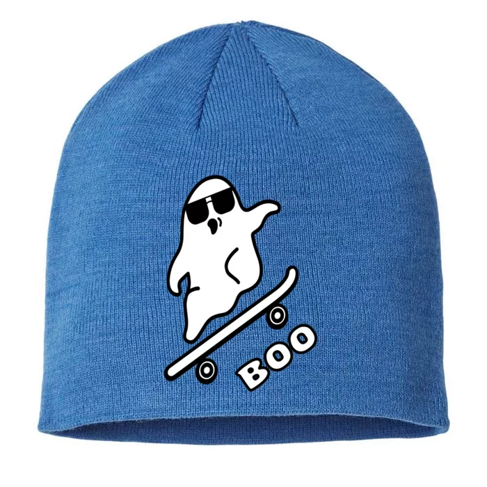 Ghost Skateboarding Boo Scary Halloween Tricks Or Treats Gift 8 1/2in Sustainable Knit Beanie