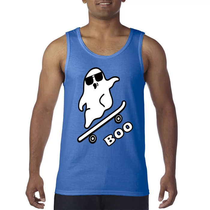 Ghost Skateboarding Boo Scary Halloween Tricks Or Treats Gift Tank Top