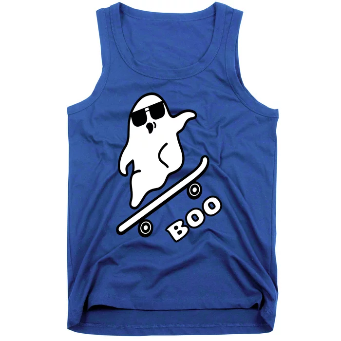 Ghost Skateboarding Boo Scary Halloween Tricks Or Treats Gift Tank Top